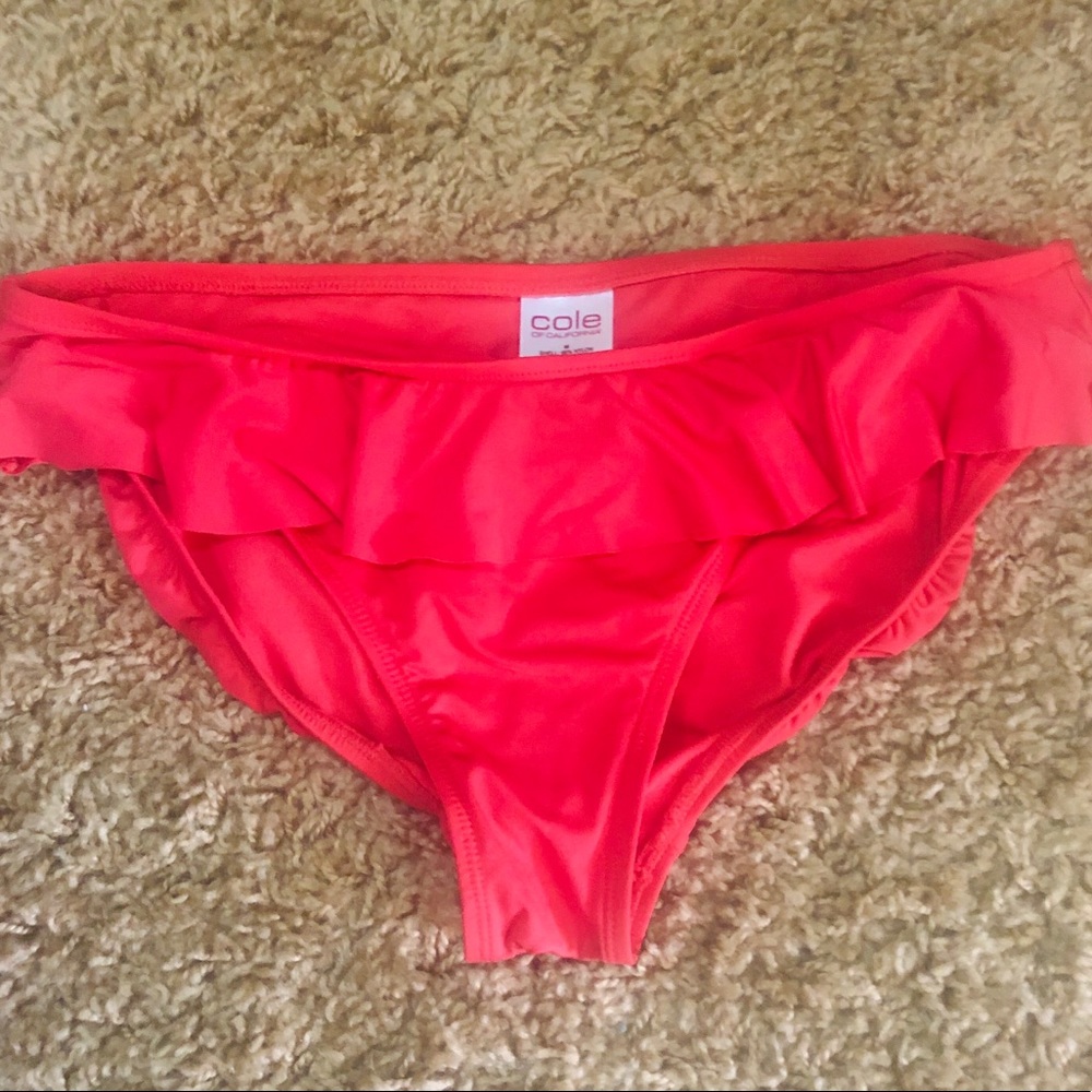 NWOT coral peach bikini bottoms